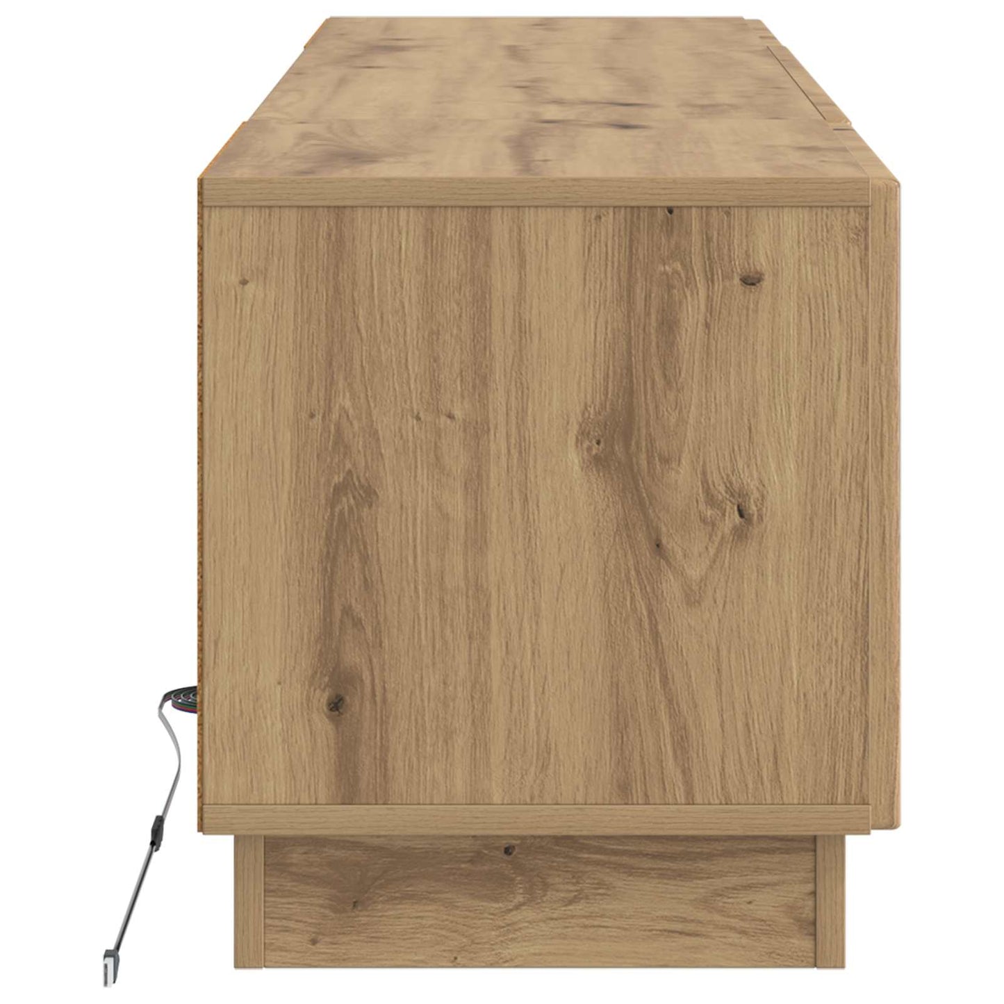 LED tv-meubel Artisanaal eiken Bewerkt hout