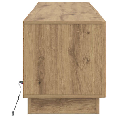 LED tv-meubel Artisanaal eiken Bewerkt hout