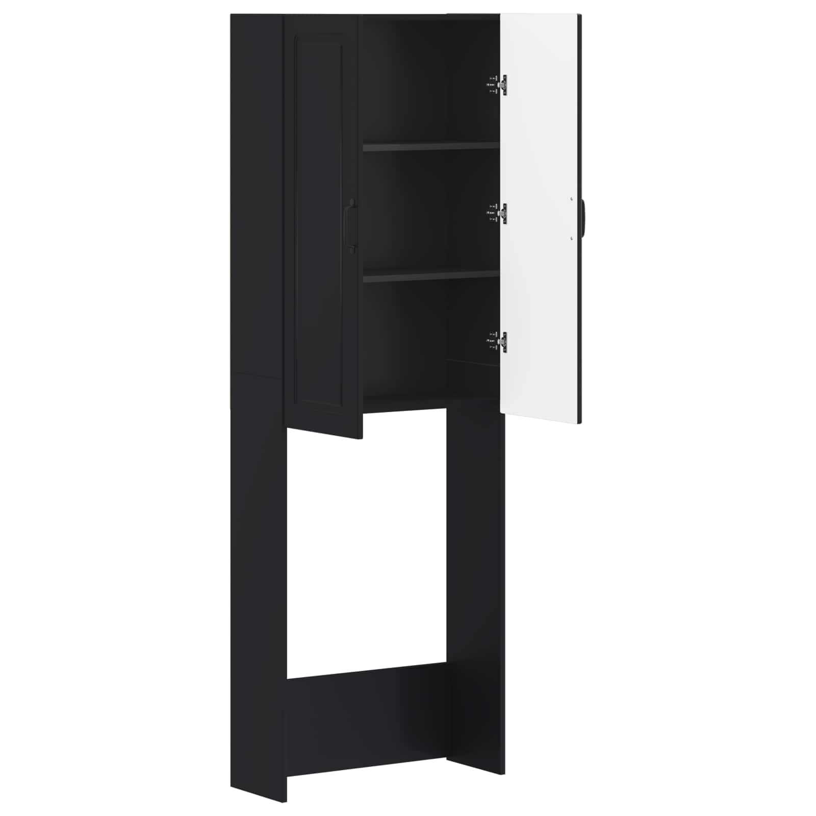 Toiletkast UTRECHT Zwart 66 x 25,5 x 190 cm Bewerkt hout