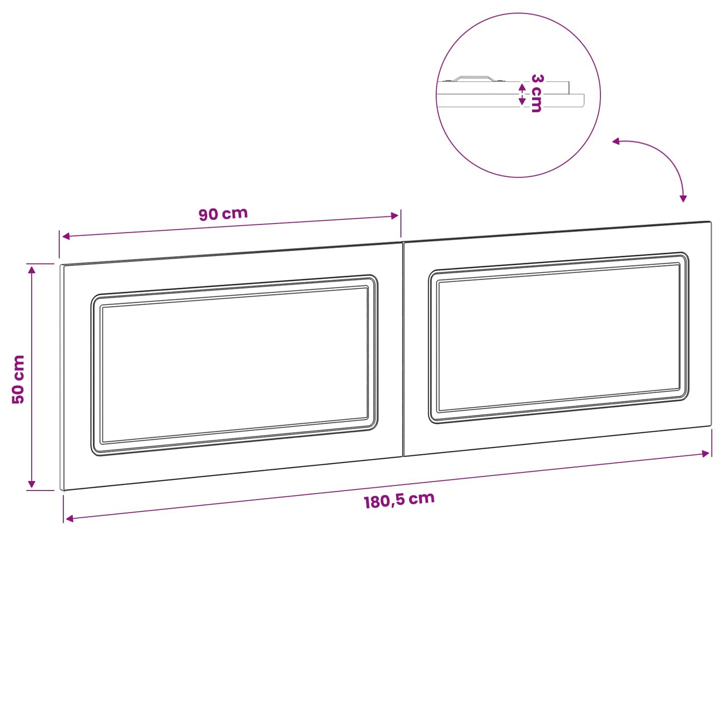 Wandgemonteerd Hoofdeinde UTRECHT Betongrijs Bewerkt hout