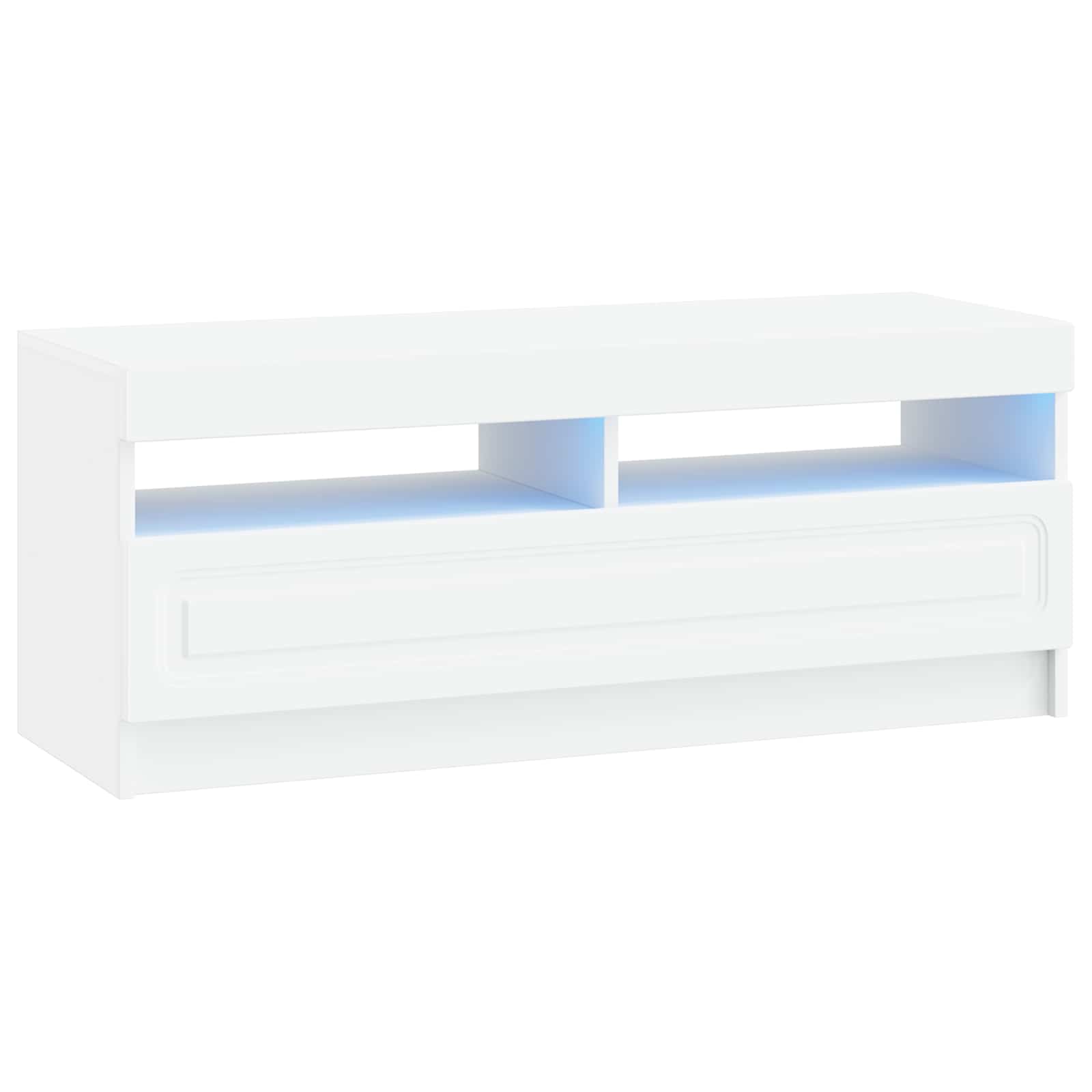 LED tv-meubel Wit Bewerkt hout