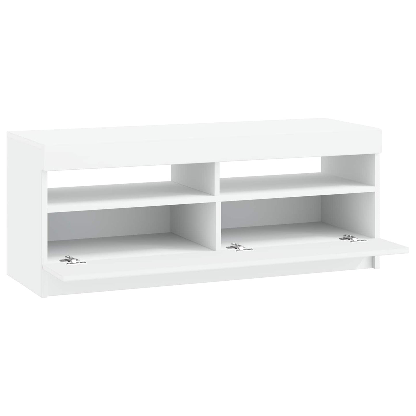 LED tv-meubel Wit Bewerkt hout