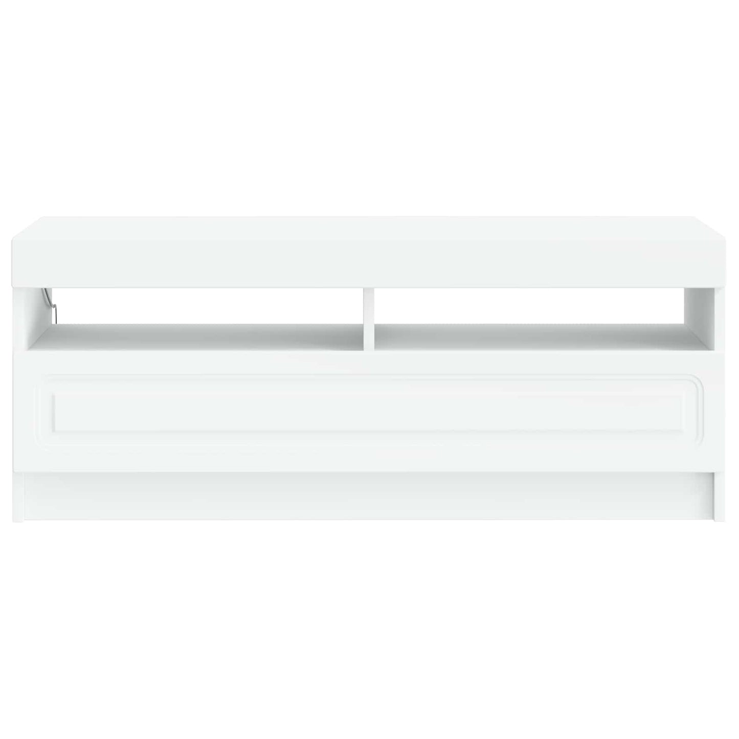 LED tv-meubel Wit Bewerkt hout