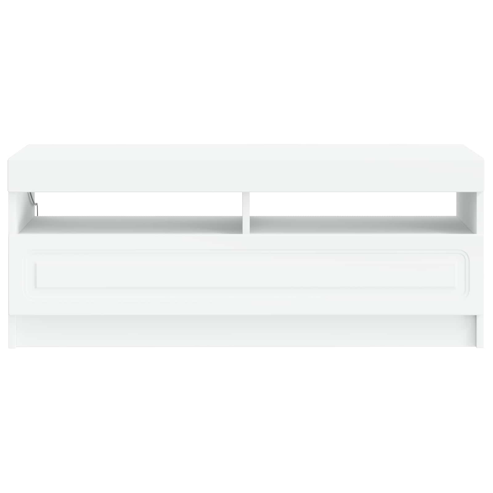 LED tv-meubel Wit Bewerkt hout