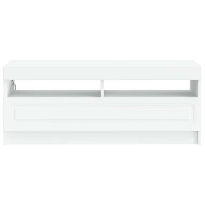 LED tv-meubel Wit Bewerkt hout
