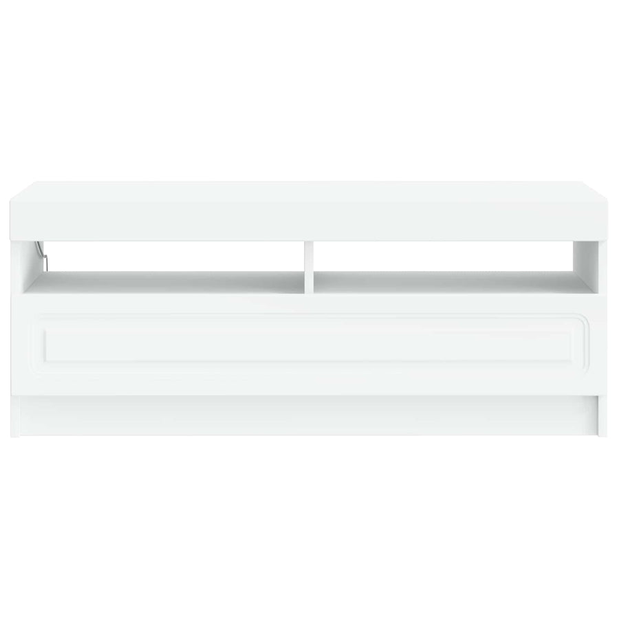 LED tv-meubel Wit Bewerkt hout