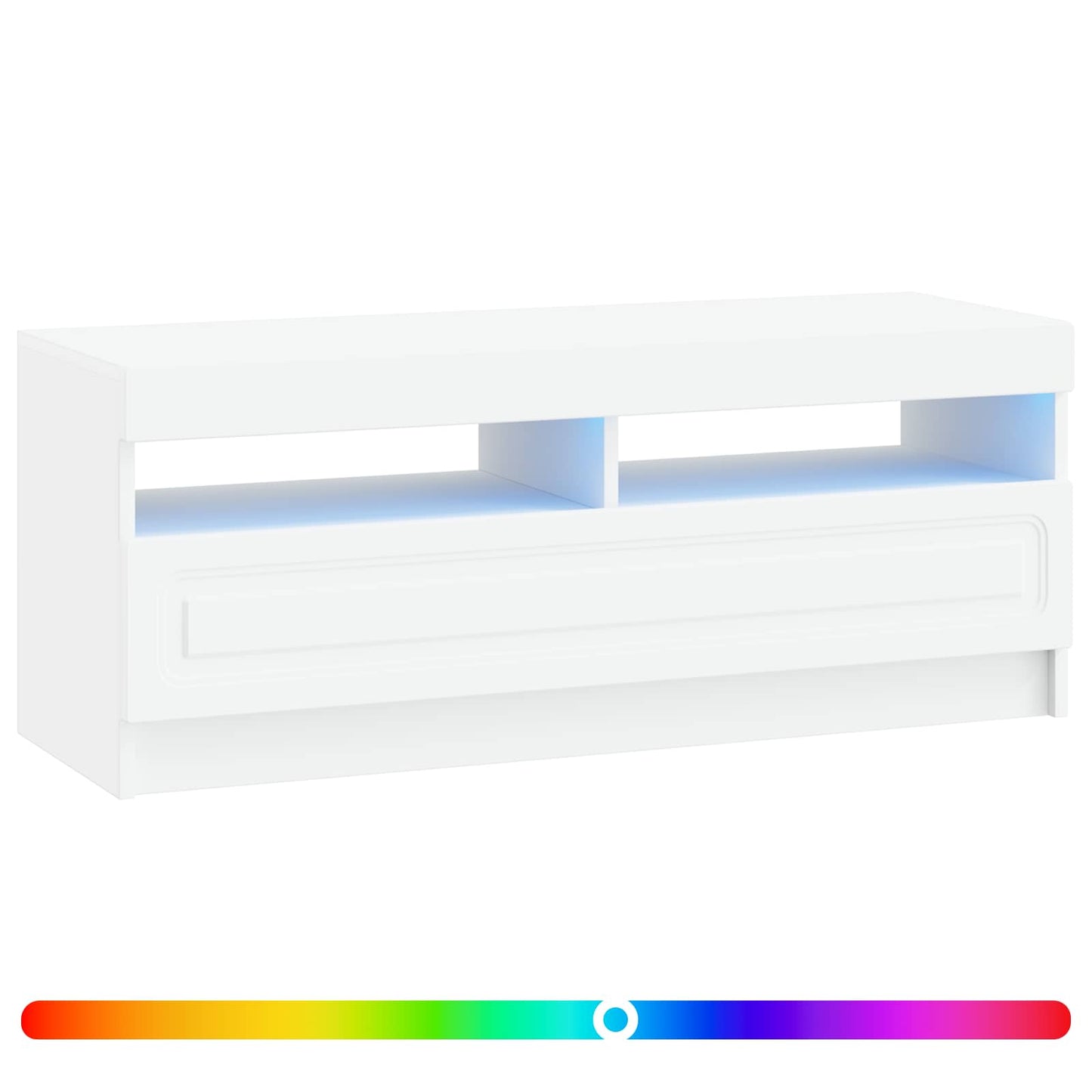 LED tv-meubel Wit Bewerkt hout
