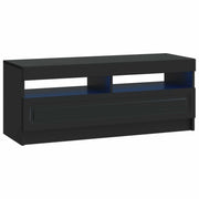 Tv-meubel zwart bewerkt hout met led