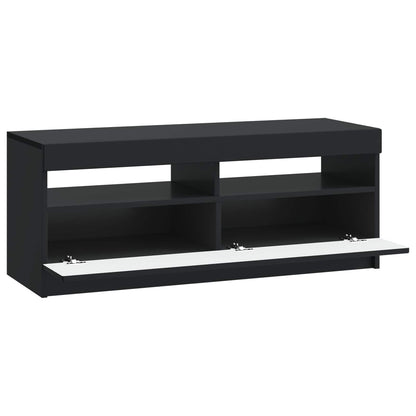 LED tv-meubel Zwart Bewerkt hout