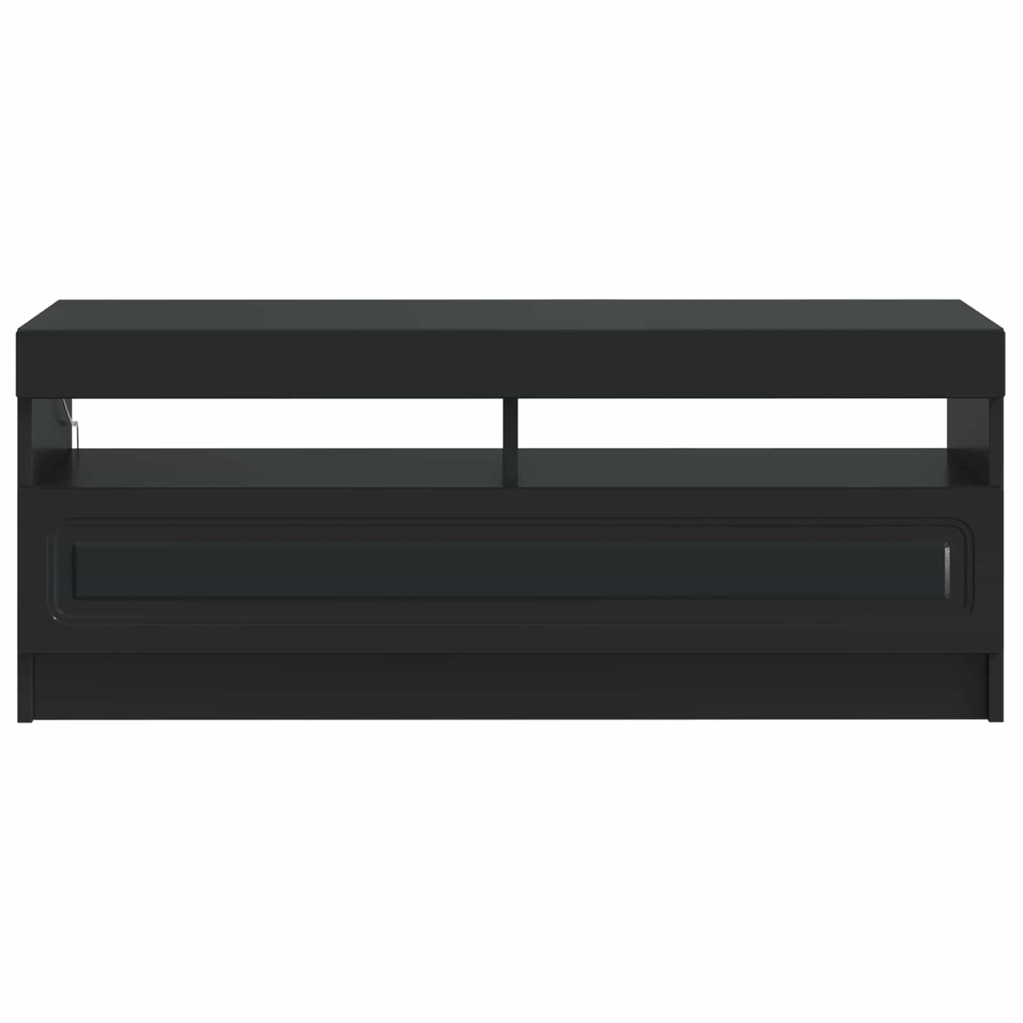 LED tv-meubel Zwart Bewerkt hout