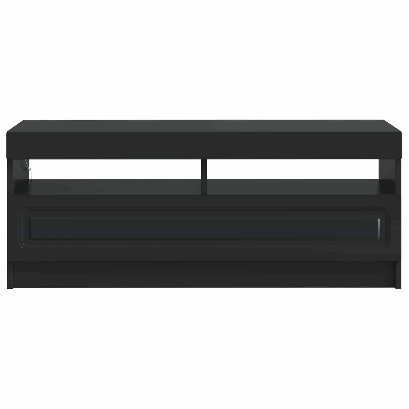 LED tv-meubel Zwart Bewerkt hout