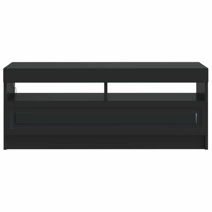 LED tv-meubel Zwart Bewerkt hout