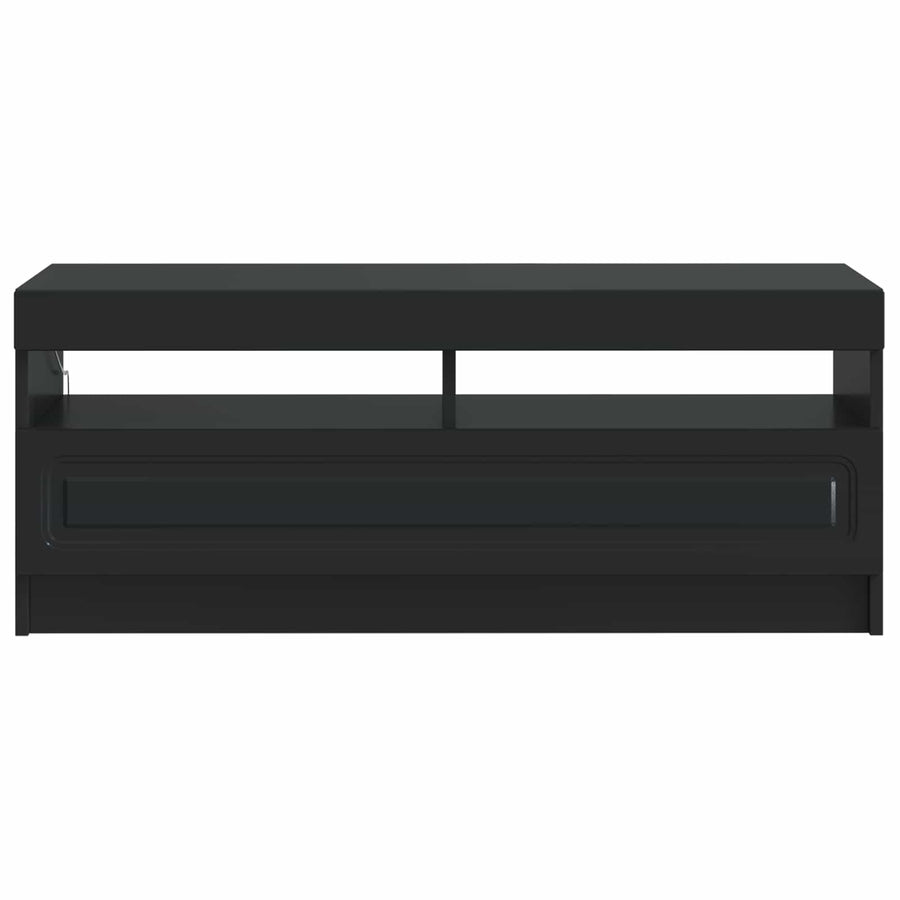 LED tv-meubel Zwart Bewerkt hout