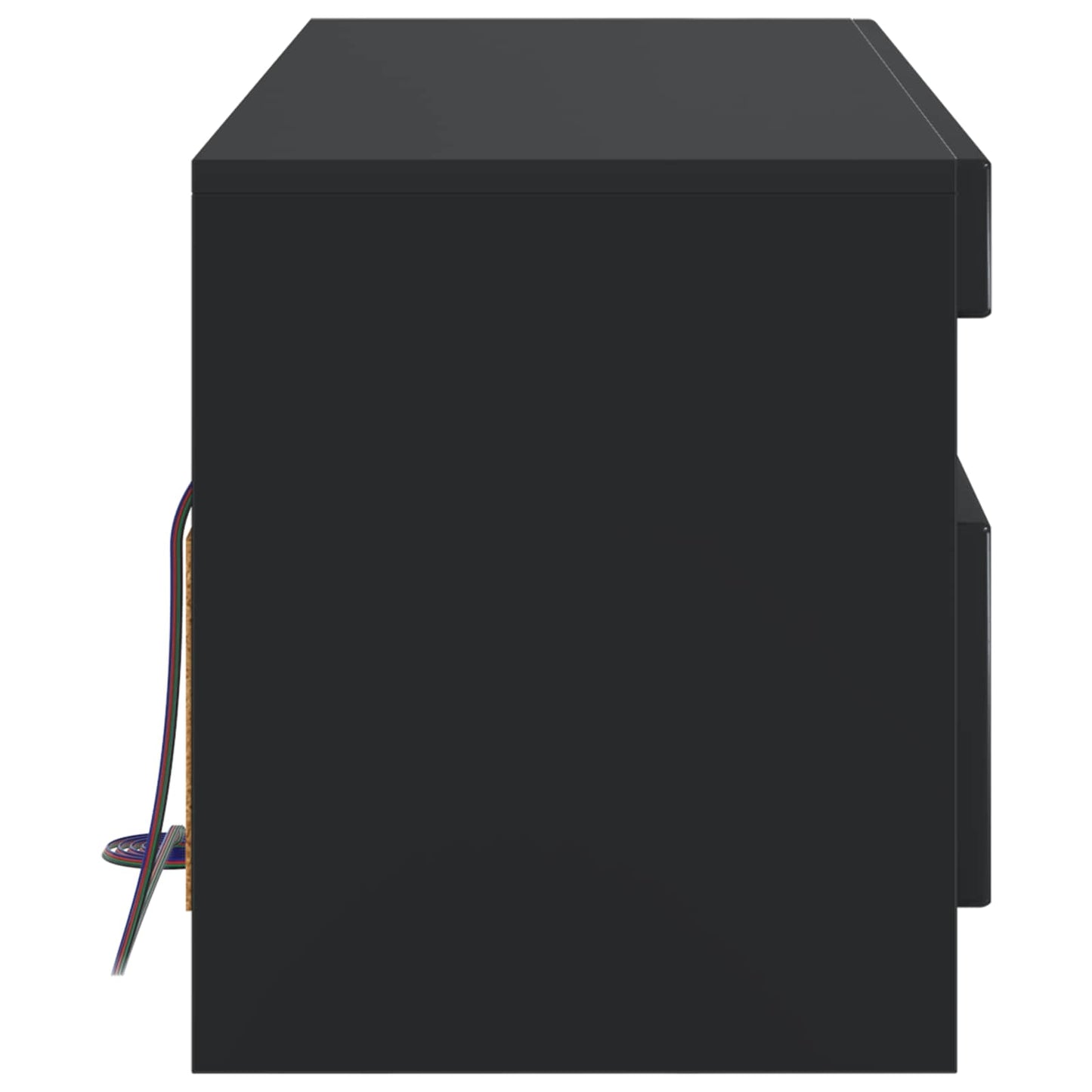 LED tv-meubel Zwart Bewerkt hout