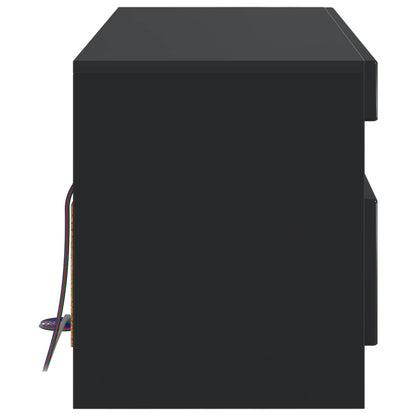 LED tv-meubel Zwart Bewerkt hout