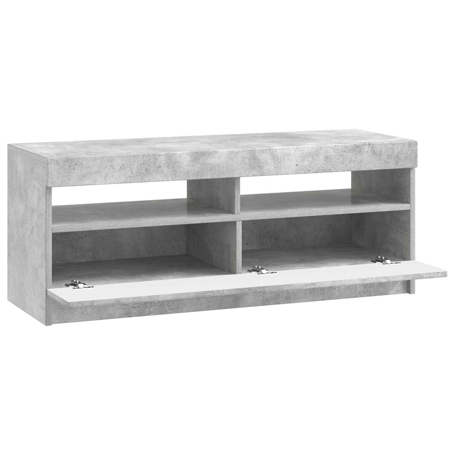 LED tv-meubel Betongrijs Bewerkt hout