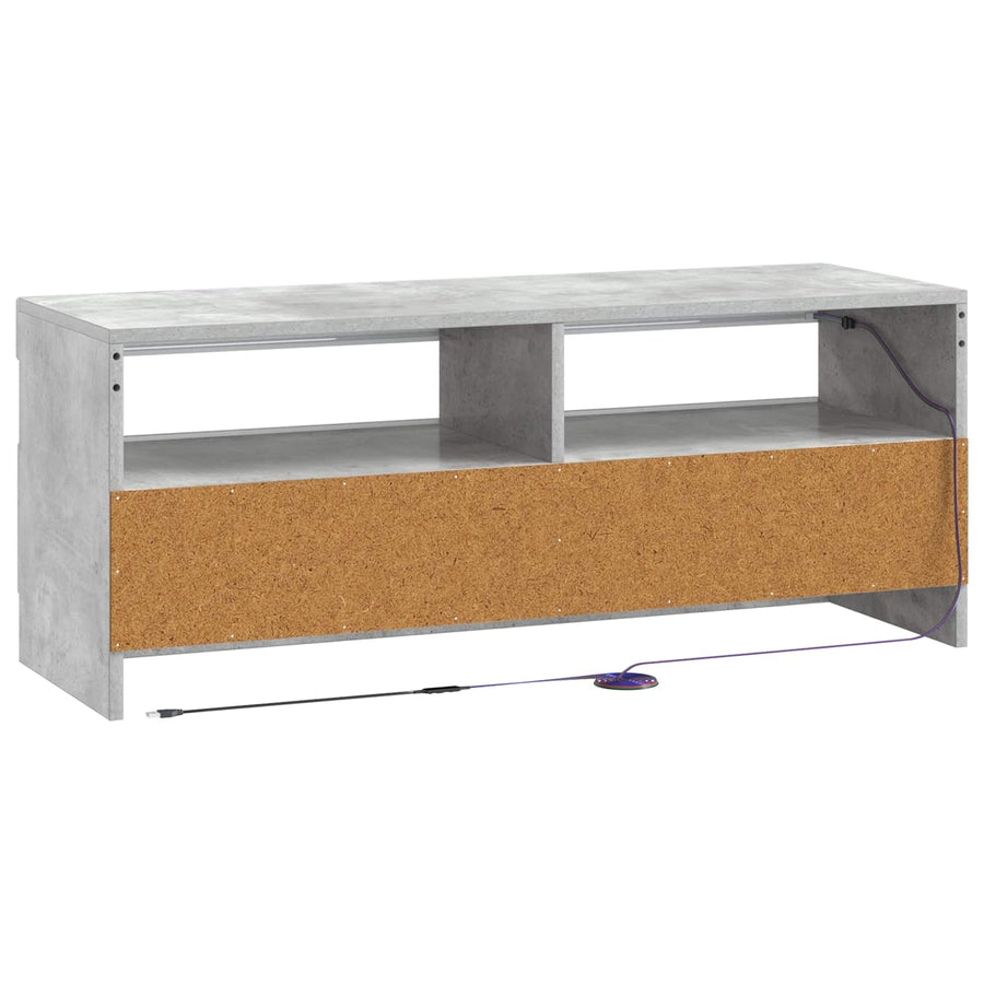 LED tv-meubel Betongrijs Bewerkt hout