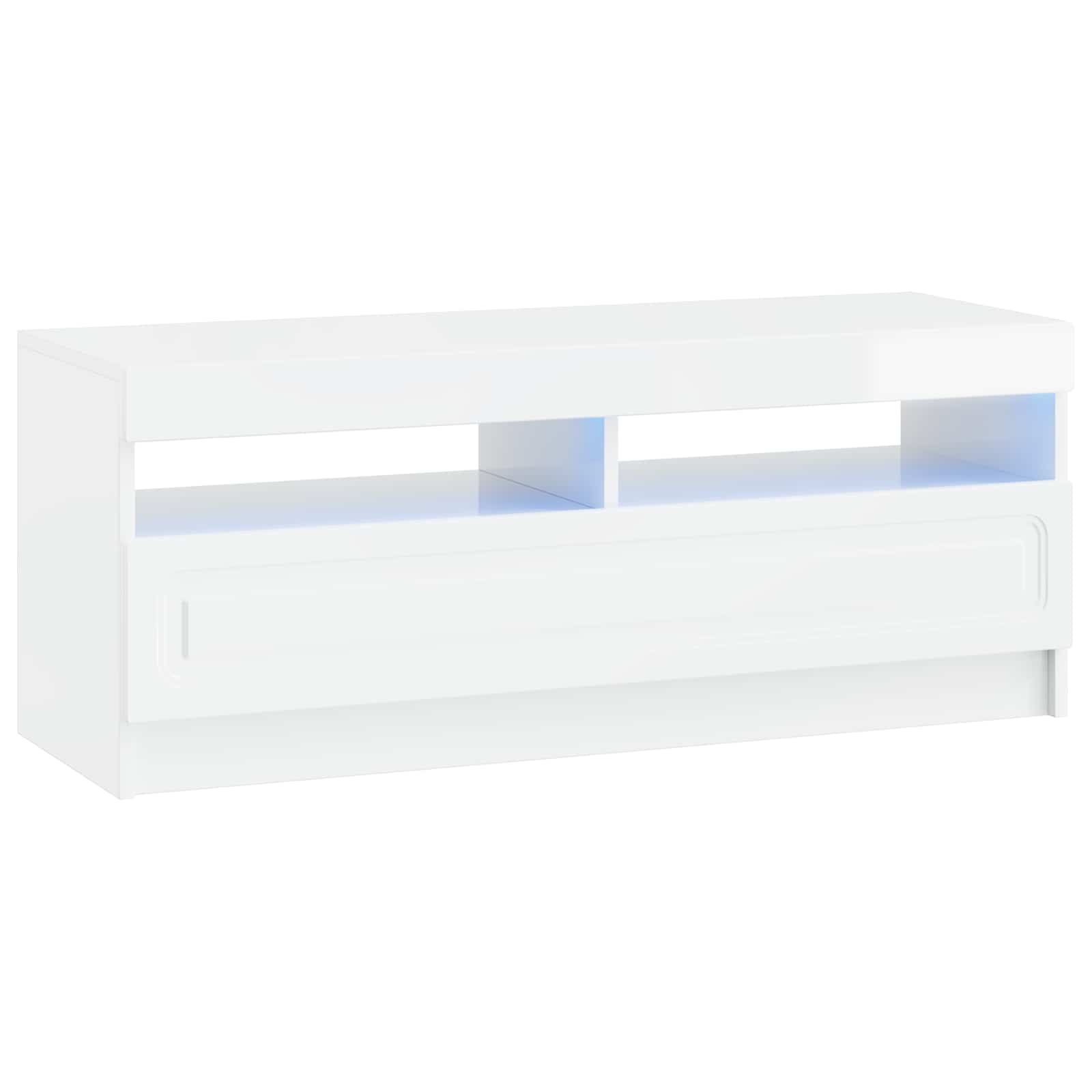LED tv-meubel Hoogglans Wit Bewerkt hout