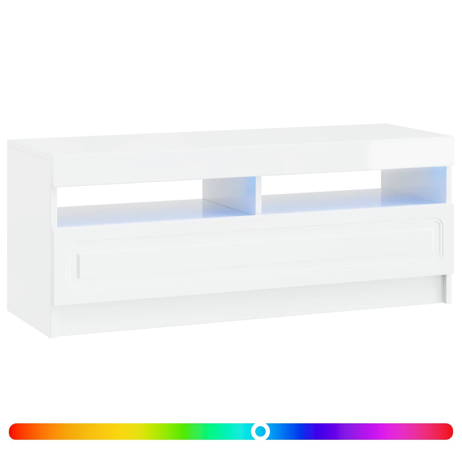 LED tv-meubel Hoogglans Wit Bewerkt hout