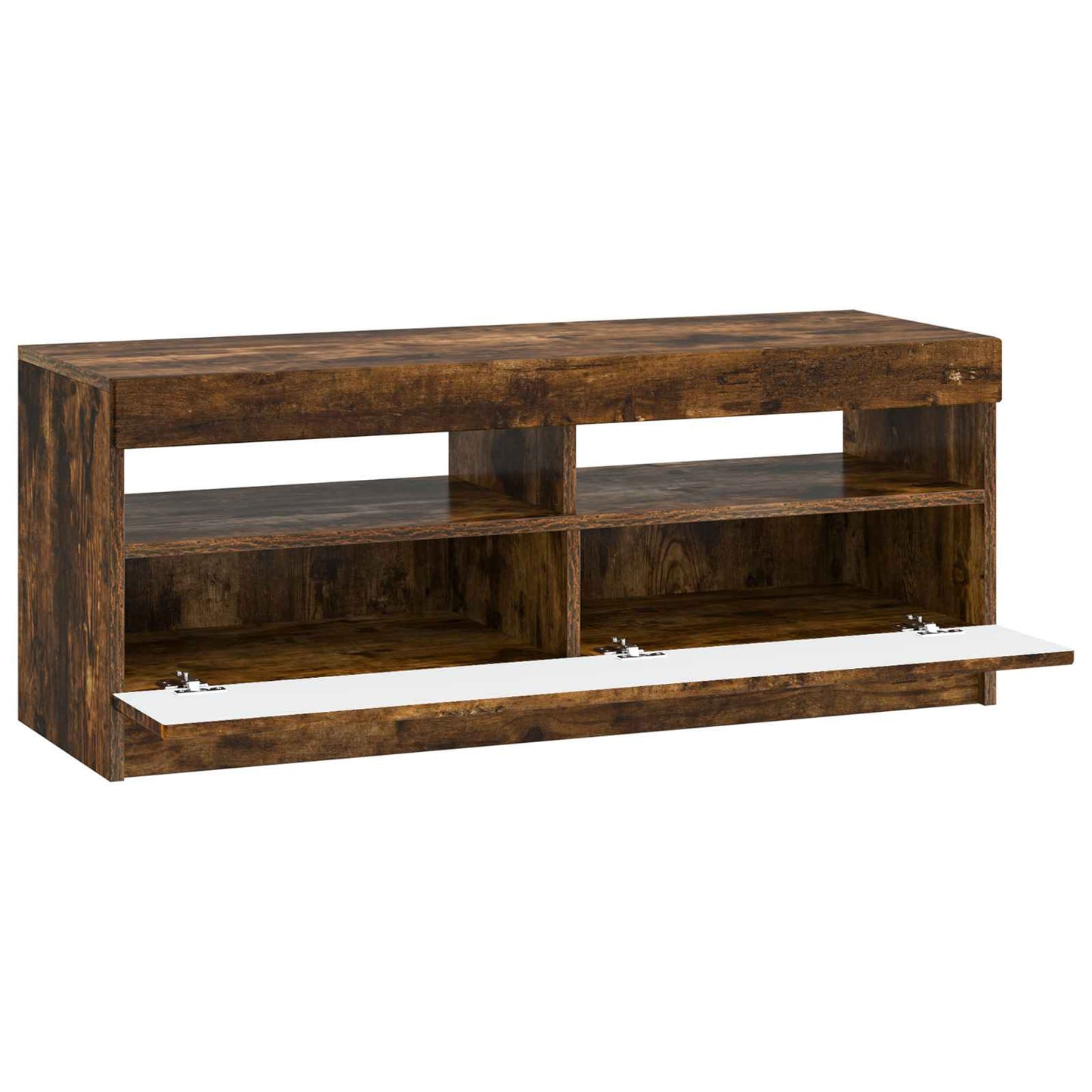 LED tv-meubel Gerookt eiken Bewerkt hout