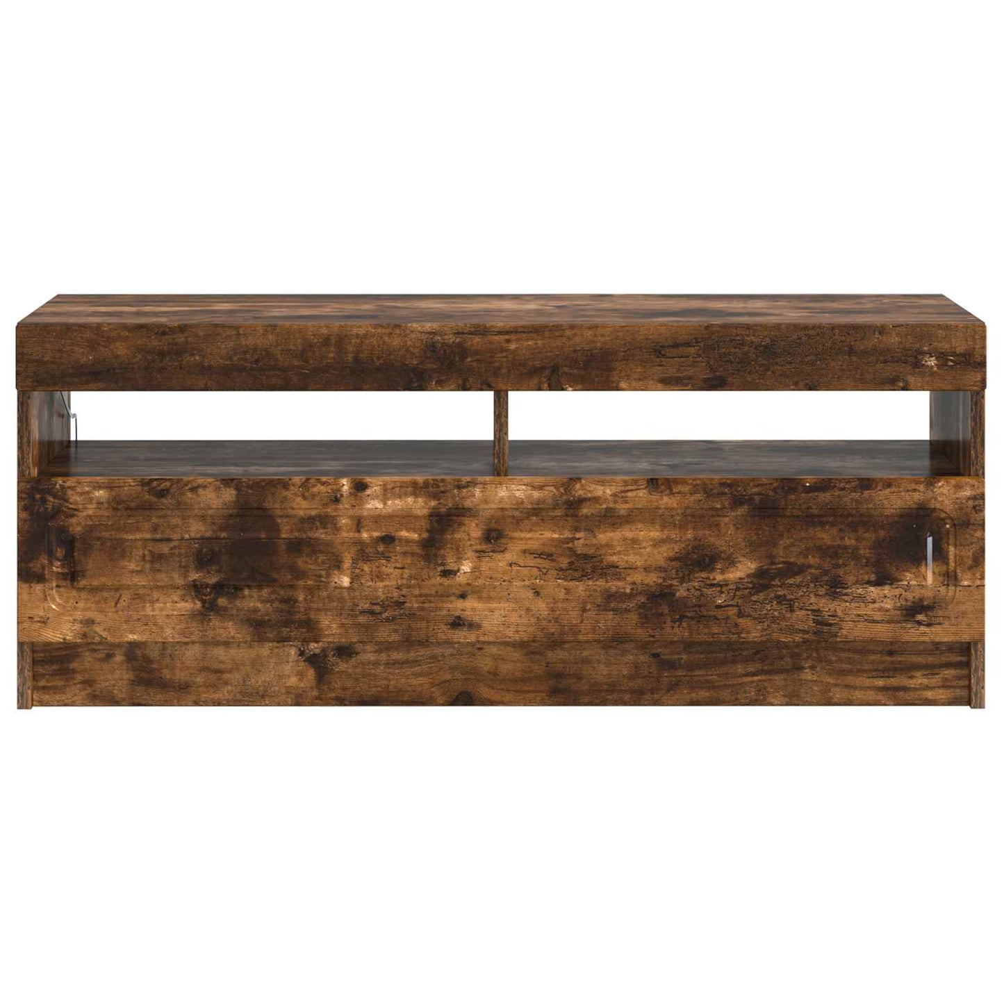LED tv-meubel Gerookt eiken Bewerkt hout