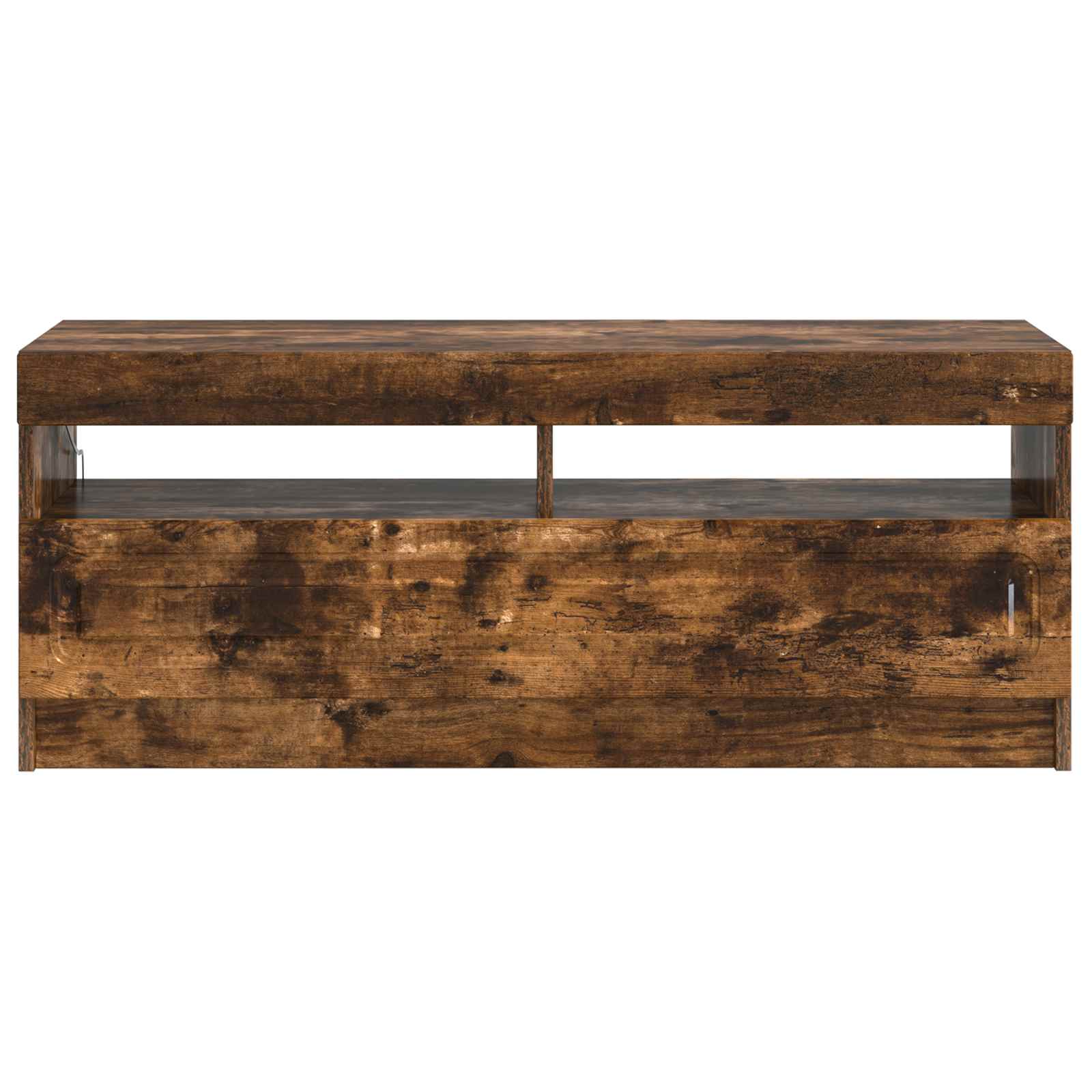 LED tv-meubel Gerookt eiken Bewerkt hout