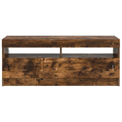 LED tv-meubel Gerookt eiken Bewerkt hout