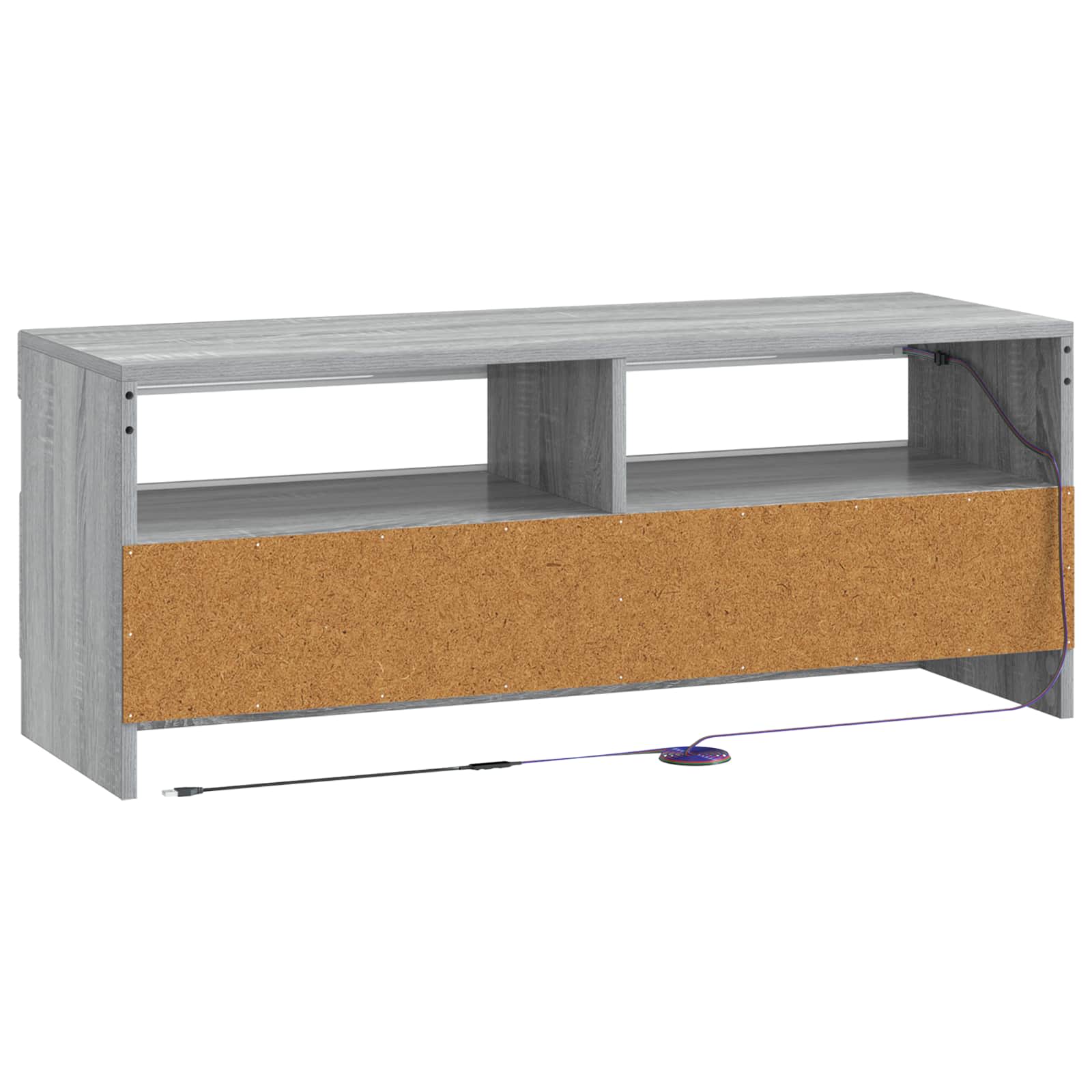 LED tv-meubel Grijs Sonoma Bewerkt hout