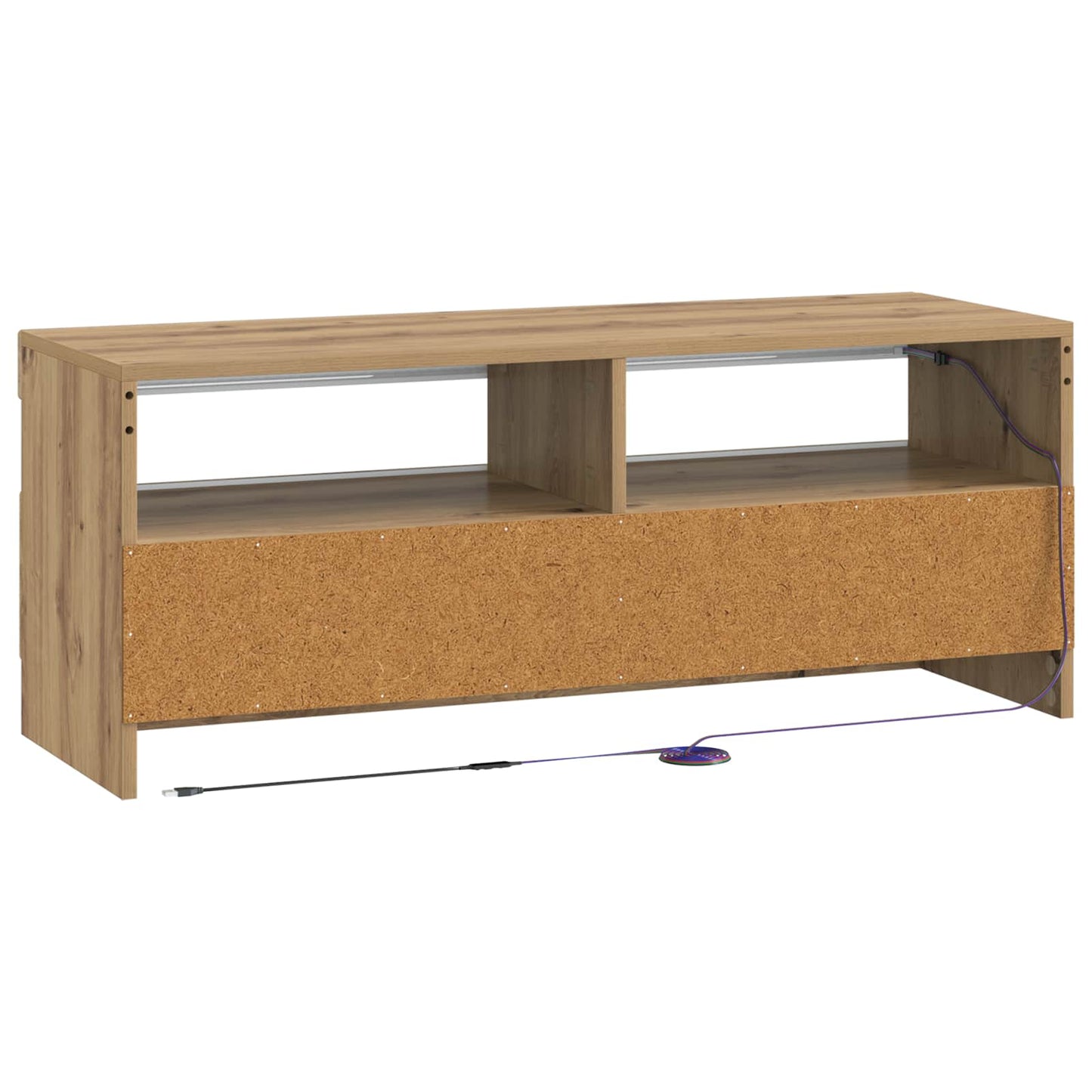 LED tv-meubel Artisanaal eiken Bewerkt hout