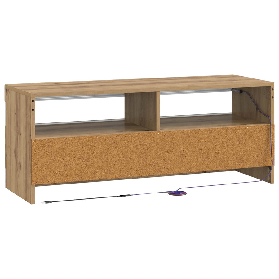 LED tv-meubel Artisanaal eiken Bewerkt hout