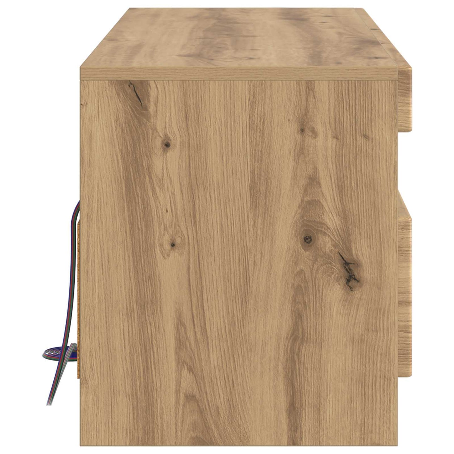 LED tv-meubel Artisanaal eiken Bewerkt hout