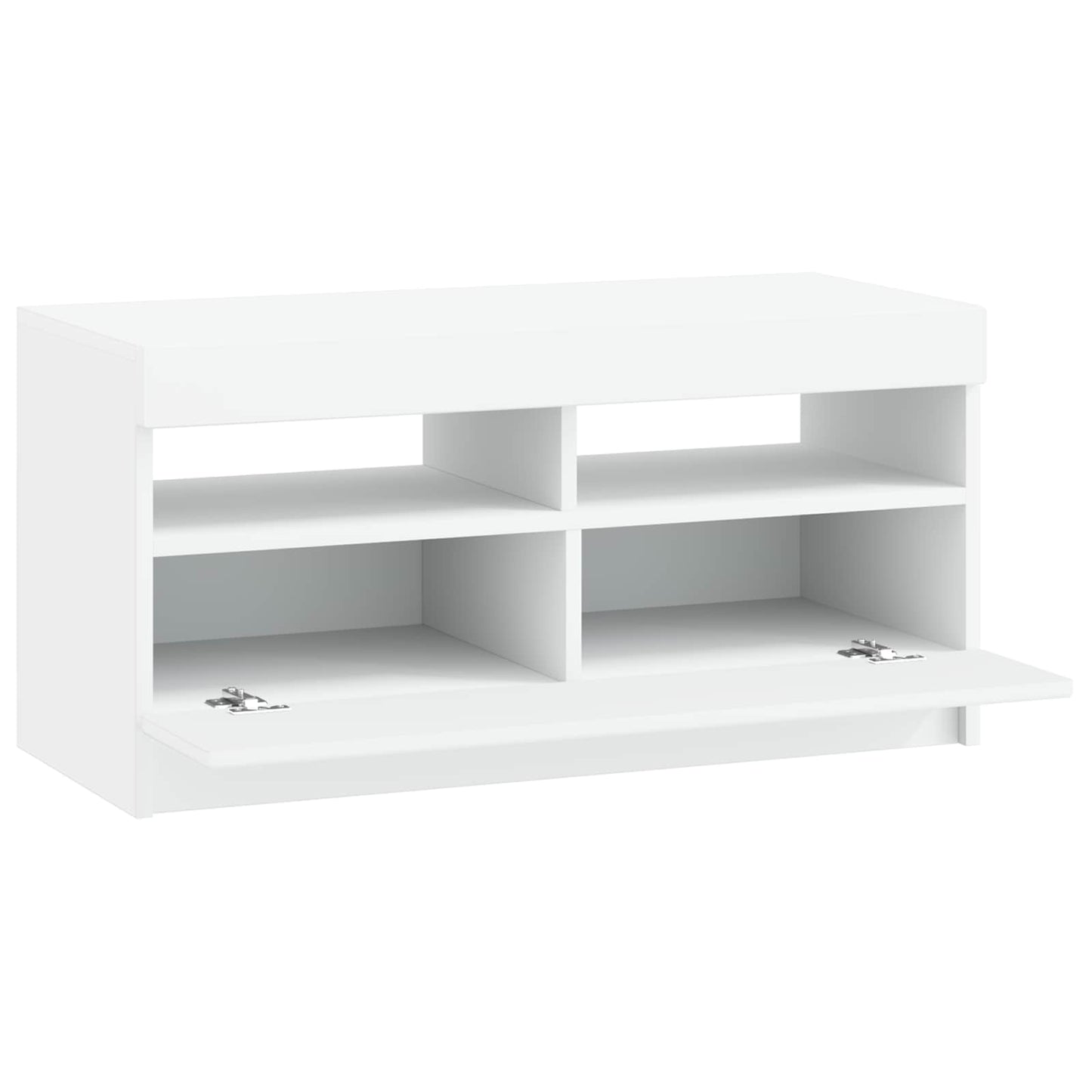 LED tv-meubel Wit Bewerkt hout