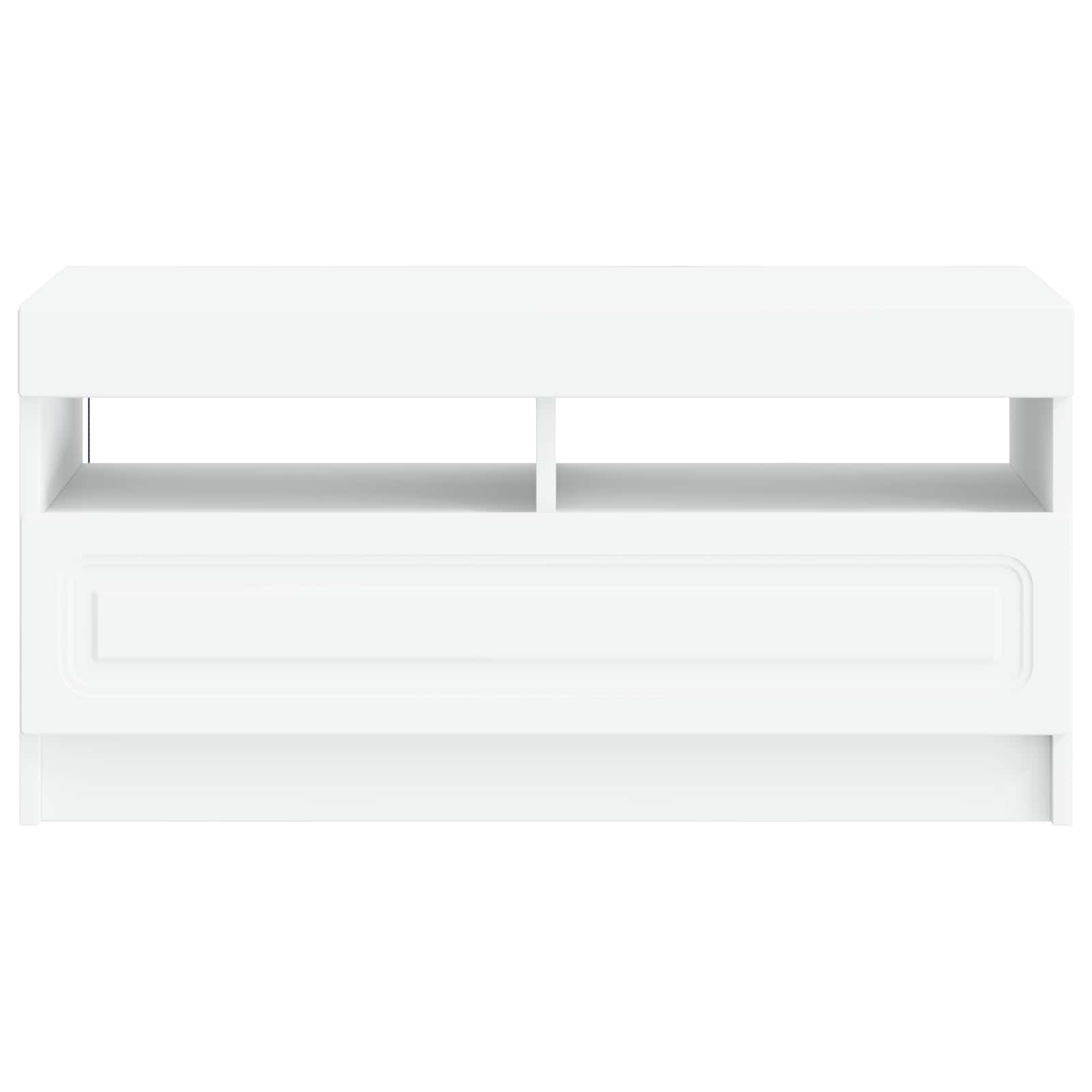 LED tv-meubel Wit Bewerkt hout