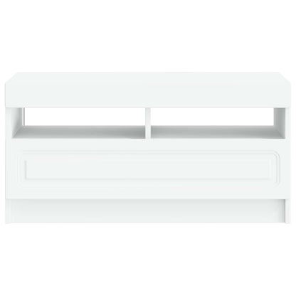 LED tv-meubel Wit Bewerkt hout