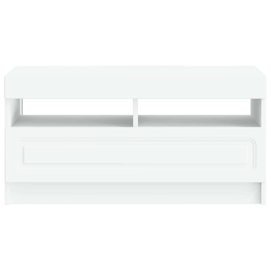 LED tv-meubel Wit Bewerkt hout
