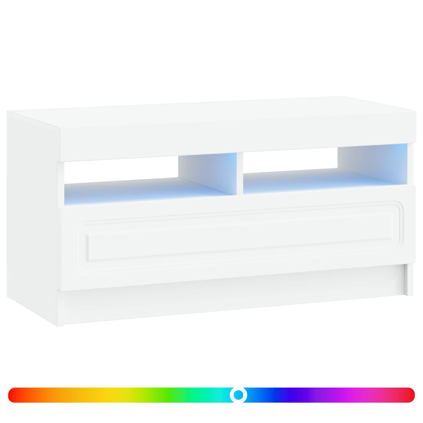 LED tv-meubel Wit Bewerkt hout