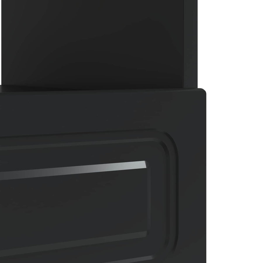 LED tv-meubel Zwart Bewerkt hout