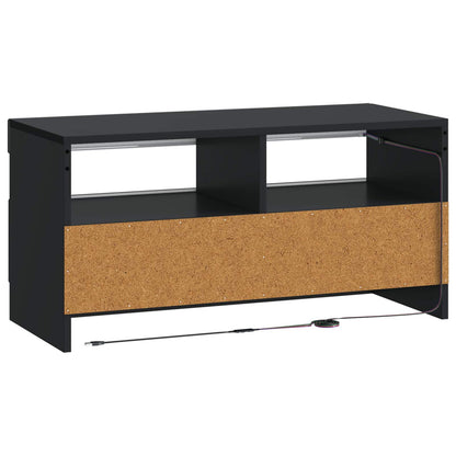LED tv-meubel Zwart Bewerkt hout