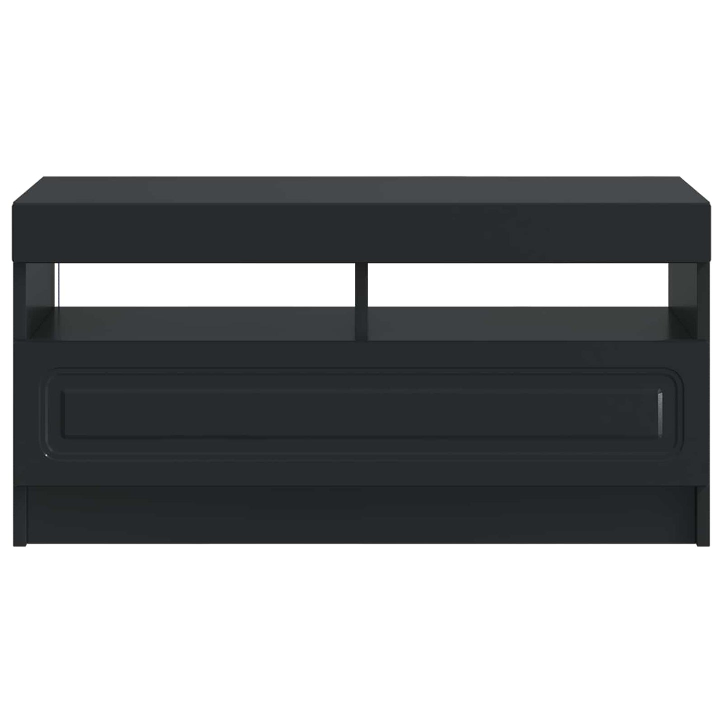LED tv-meubel Zwart Bewerkt hout