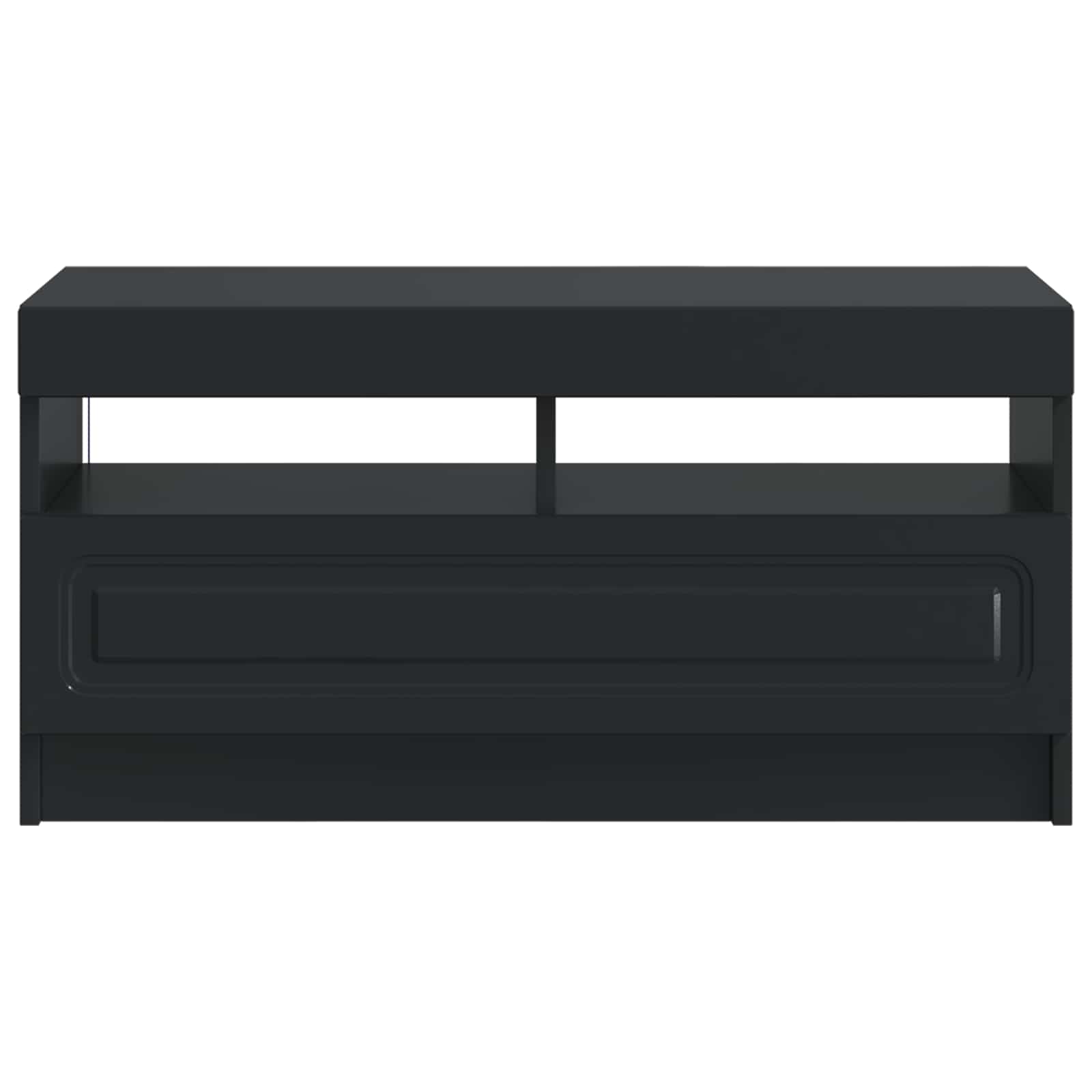 LED tv-meubel Zwart Bewerkt hout