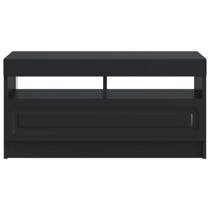 LED tv-meubel Zwart Bewerkt hout