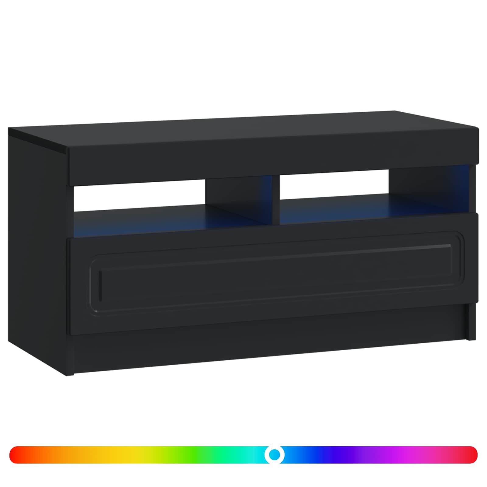 LED tv-meubel Zwart Bewerkt hout