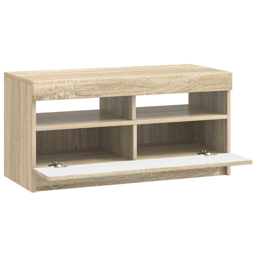 LED tv-meubel Sonoma Eiken Bewerkt hout