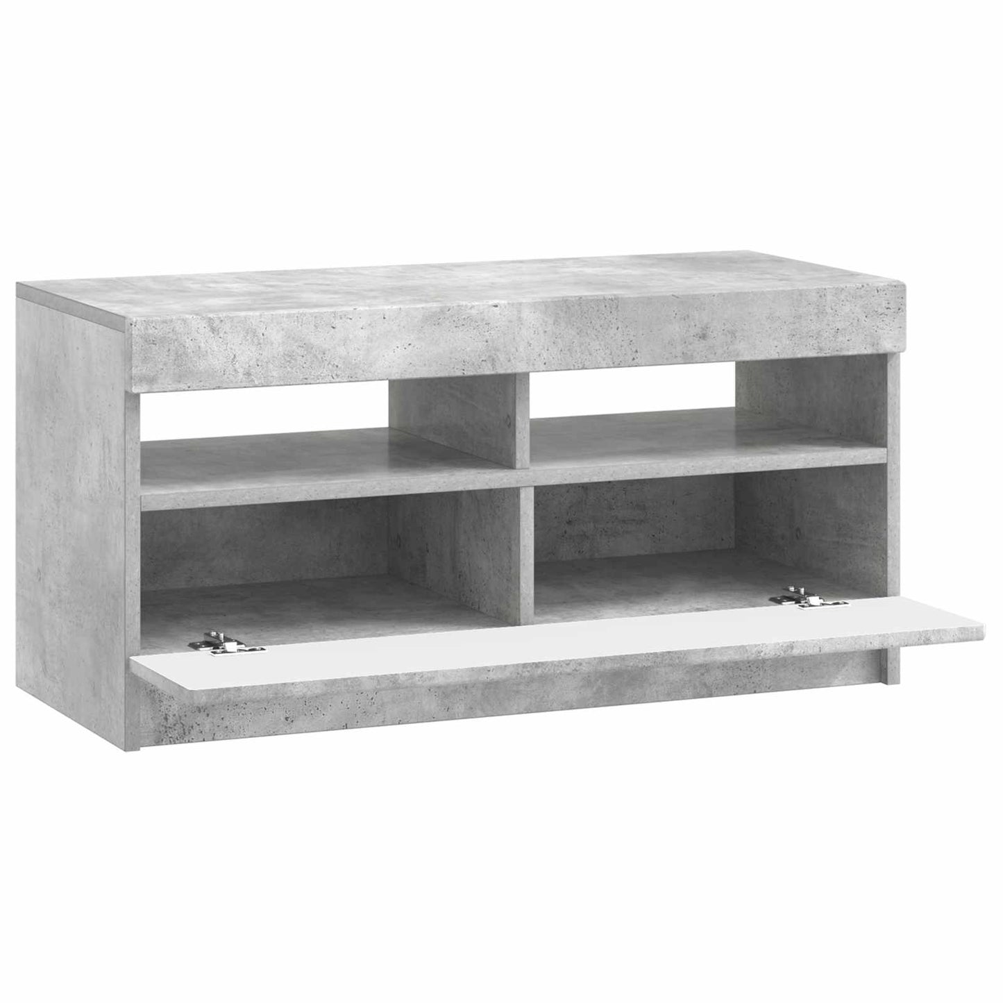 LED tv-meubel Betongrijs Bewerkt hout