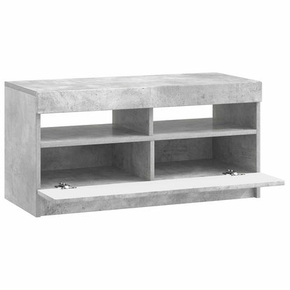 LED tv-meubel Betongrijs Bewerkt hout