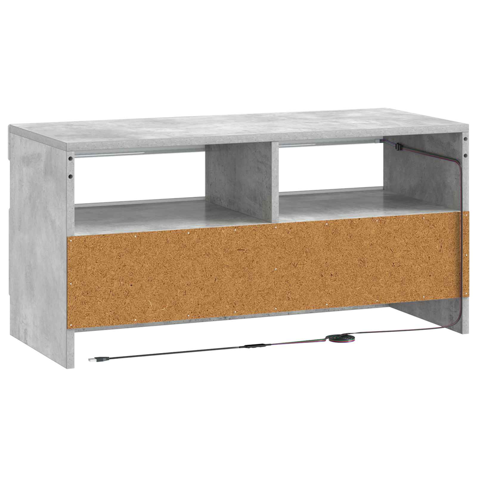 LED tv-meubel Betongrijs Bewerkt hout