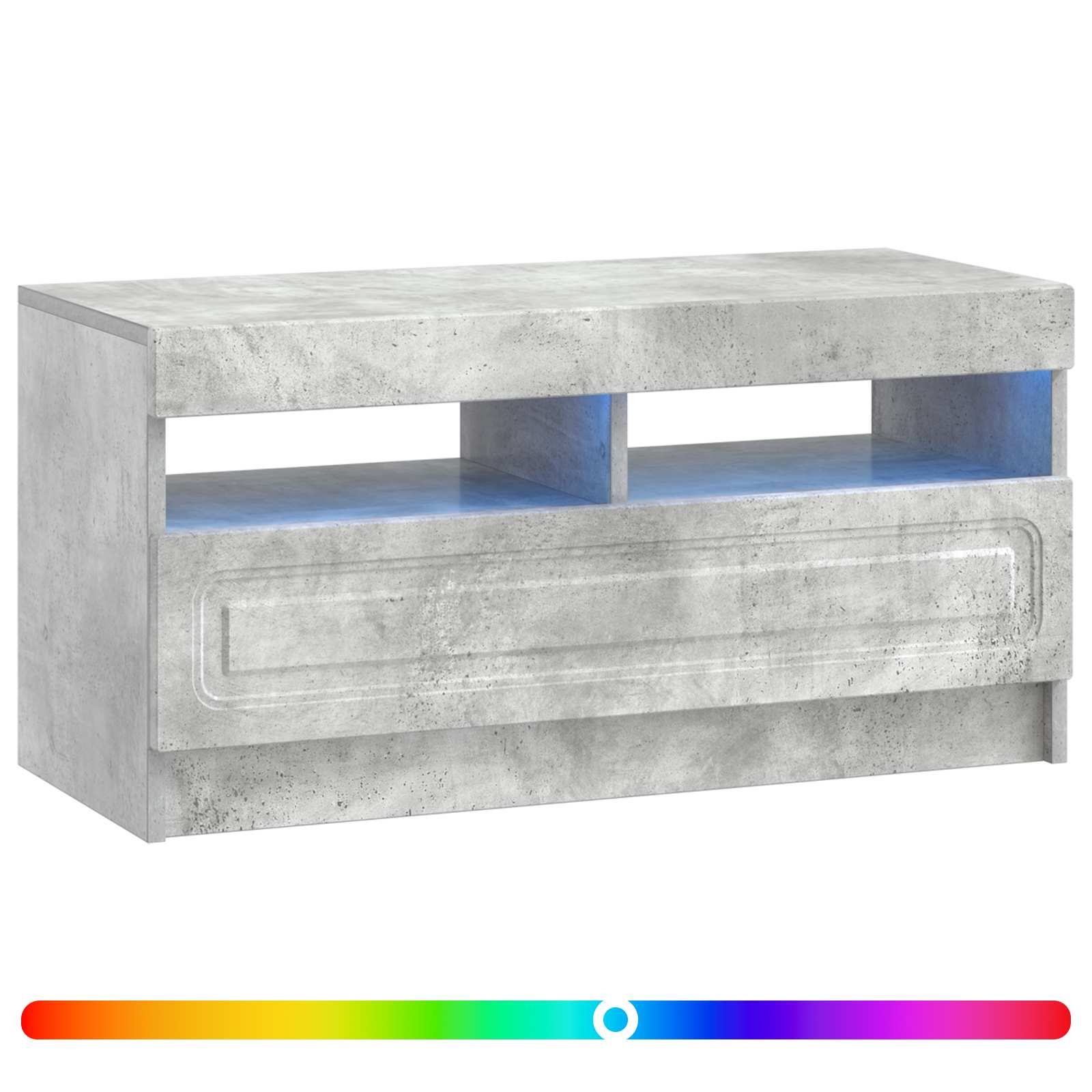 LED tv-meubel Betongrijs Bewerkt hout