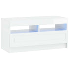 Tv-meubel hoogglans wit bewerkt hout met led
