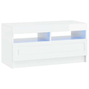 Tv-meubel hoogglans wit bewerkt hout met led