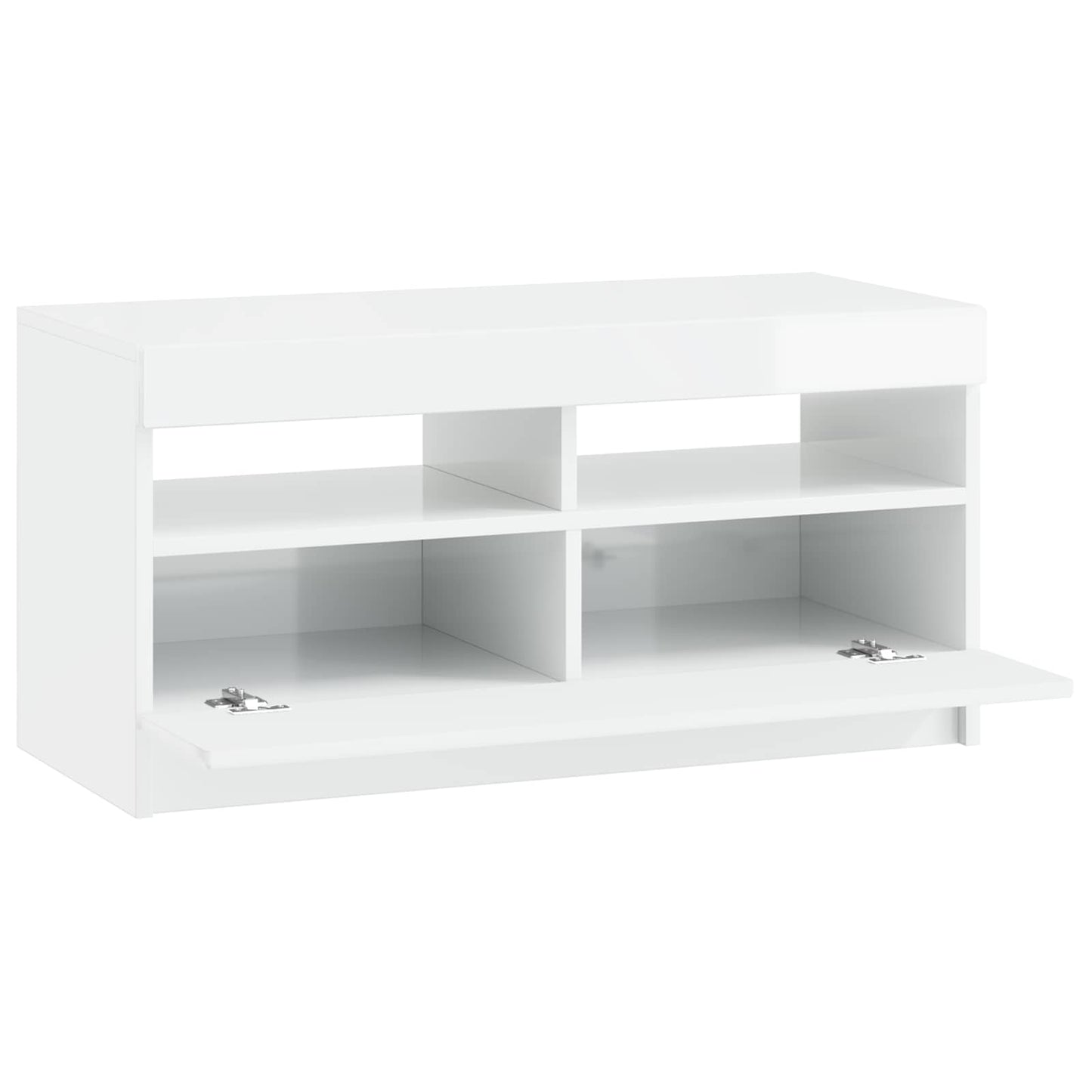 LED tv-meubel Hoogglans Wit Bewerkt hout